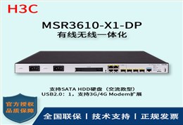 H3C/华三路由器 MSR3610-X1-DP 4个千兆电口(2个复用光口) +2个光口 路由器