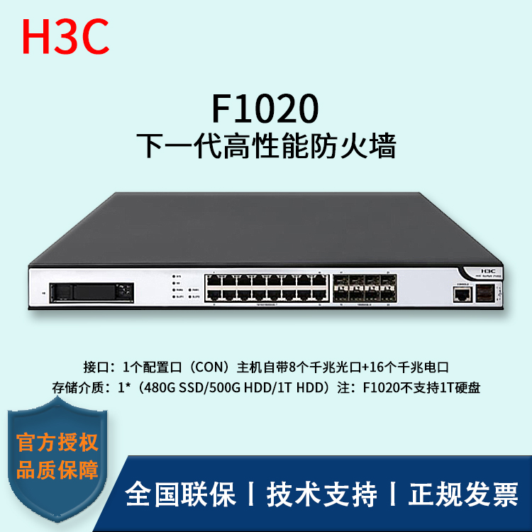 H3C/华三防火墙  F1020  冗余备份的双电源（1＋1备份）