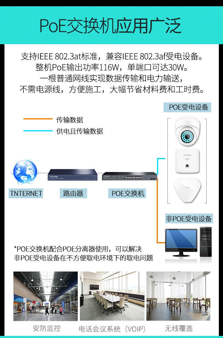 TP-LINK全千兆三层网管poe交换机