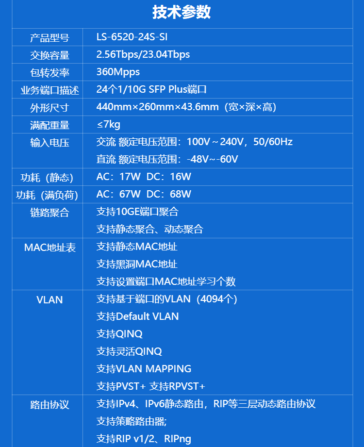 华三 24口万兆管理交换机