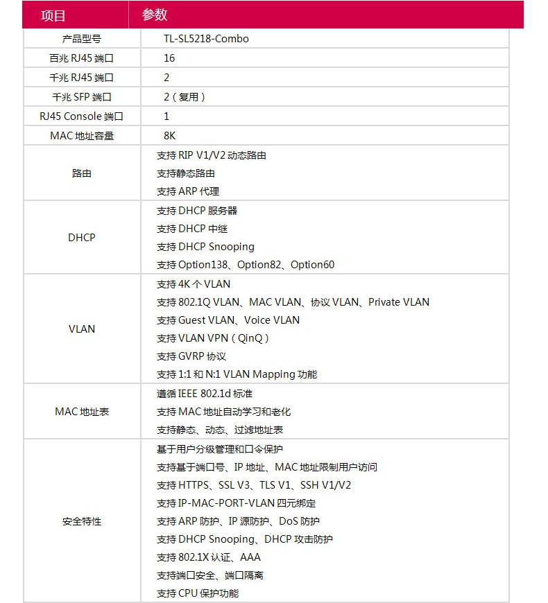 TP-LINK 千兆上联三层网管交换机