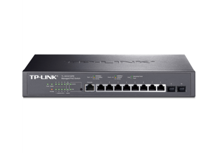 TP-LINK TL-SG3210PE 全千兆网管8口PoE供电交换机+2个光口