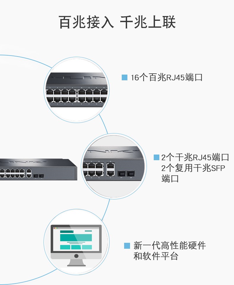 TP-LINK 16口千兆上联网管交换机