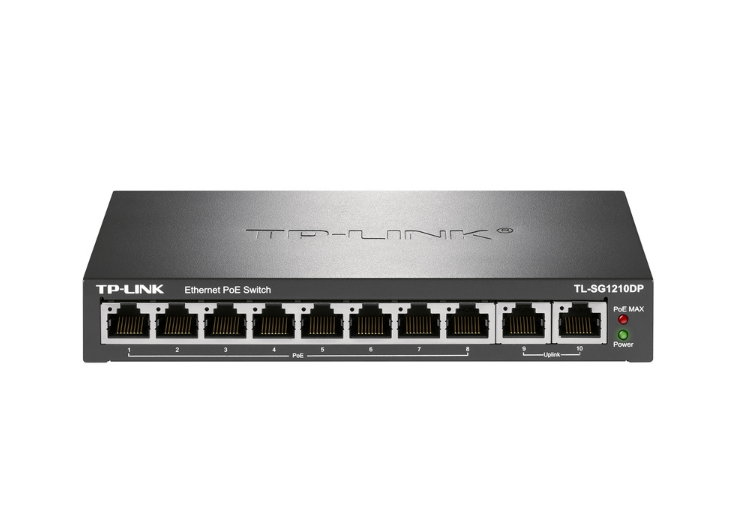 TP-LINK网络交换机TL-SG1210DP 10口全千兆以太网PoE供电交换机