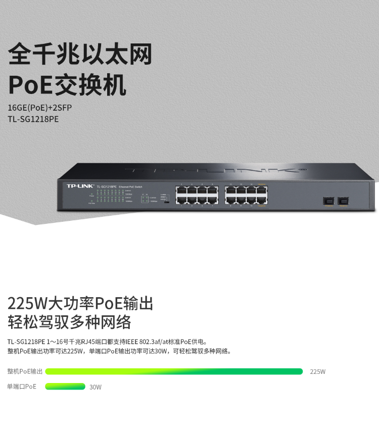 TP-LINK 全千兆18口Web网管交换机