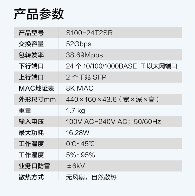 华为 24口千兆企业级非网管型交换机