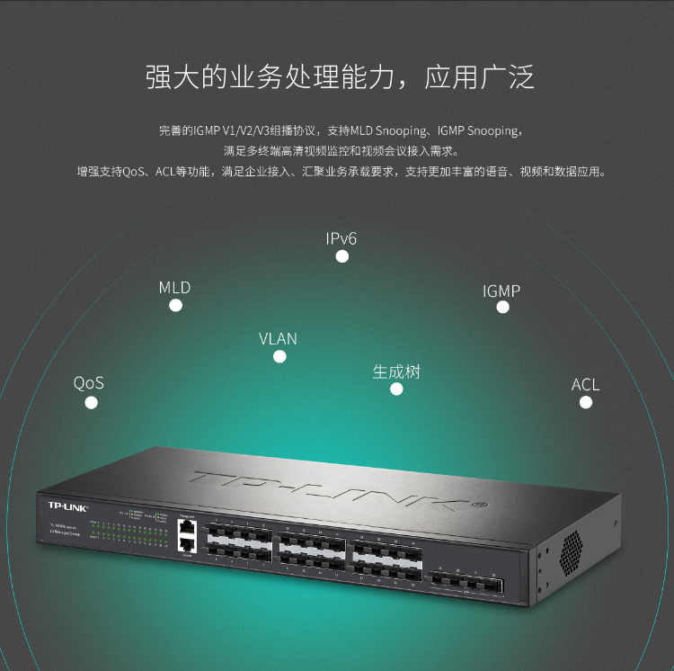 TP-LINK 万兆上联三层网管交换机