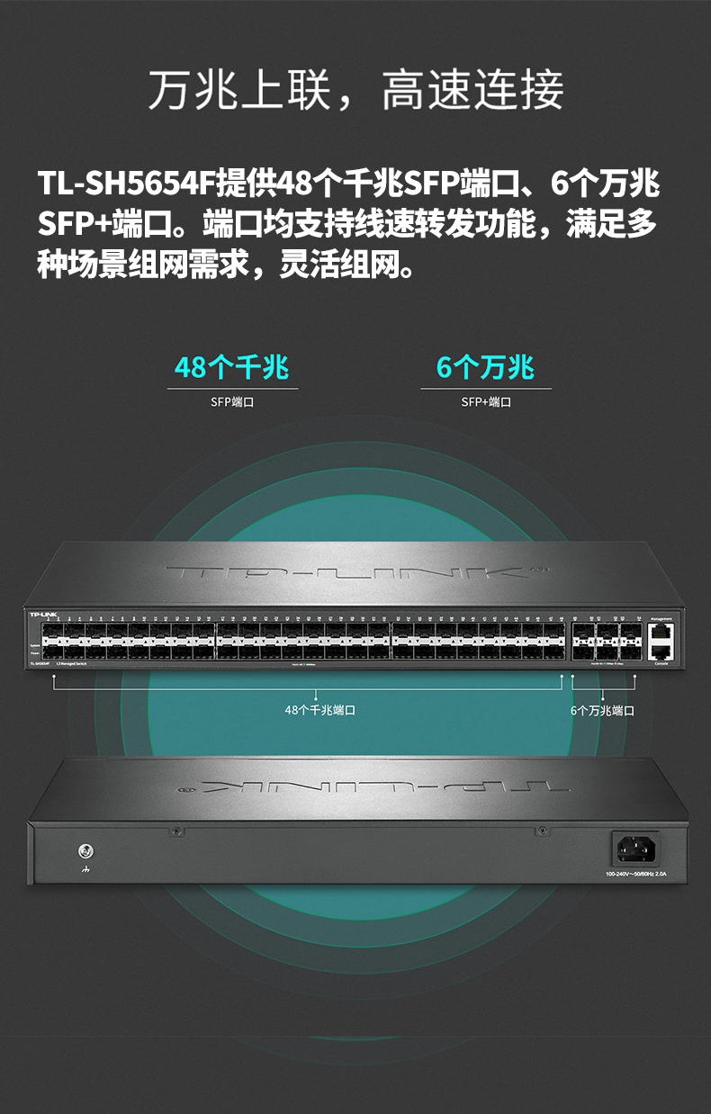 TP-LINK TL-SH5654F万兆上联交换机