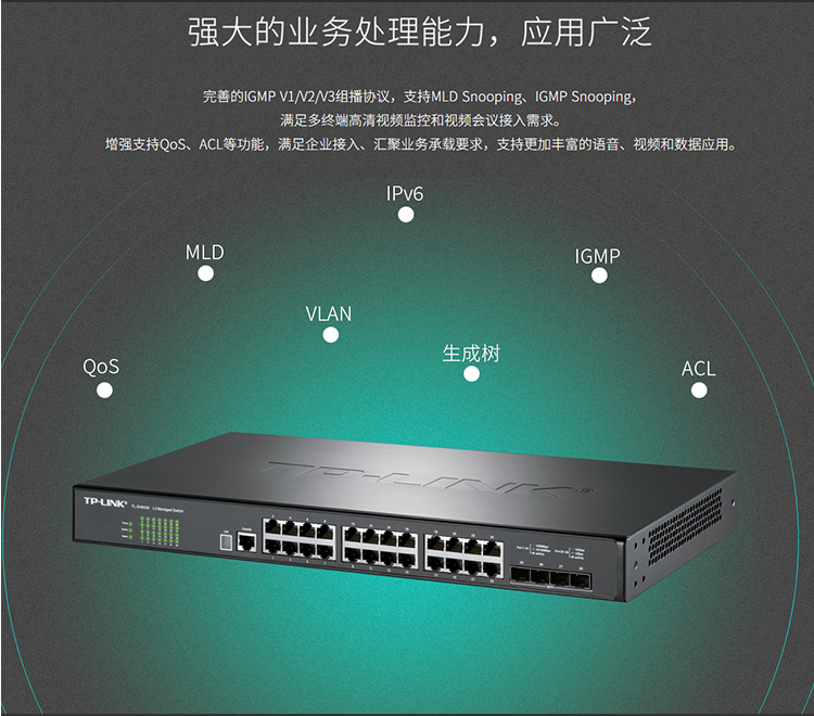 TP-LINK TL-SH6428 万兆上联堆叠式三层网管交换机