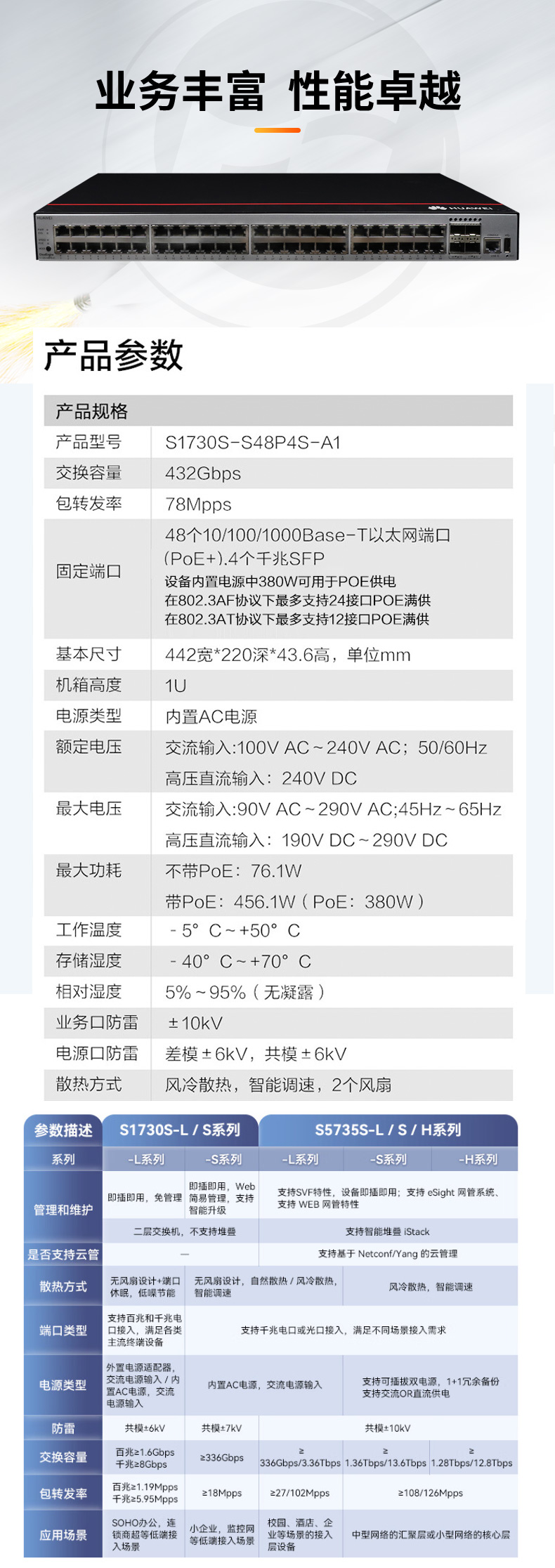 华为数通智选交换机 S1730S-S48P4S-A1