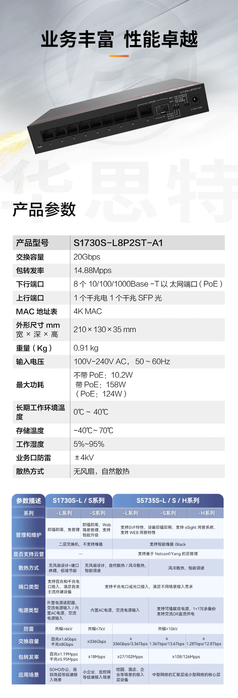 华为数通智选交换机 S1730S-L8P2ST-A1