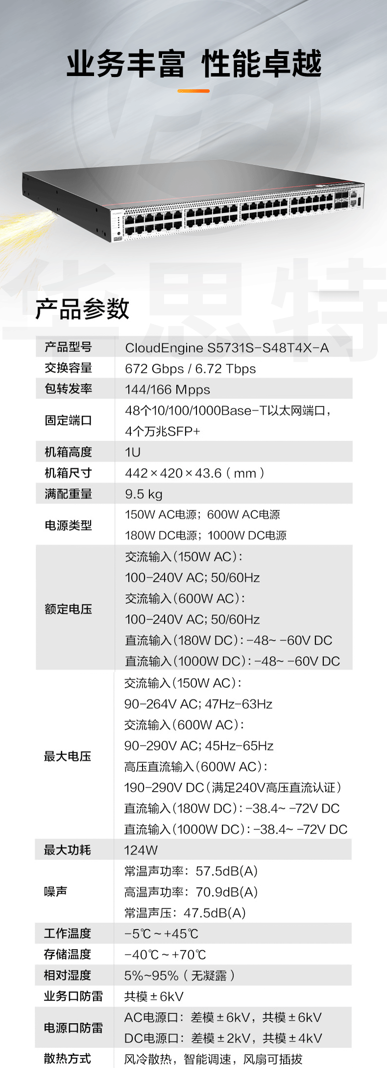 华为 S5731S-S48T4X-A 企业级交换机