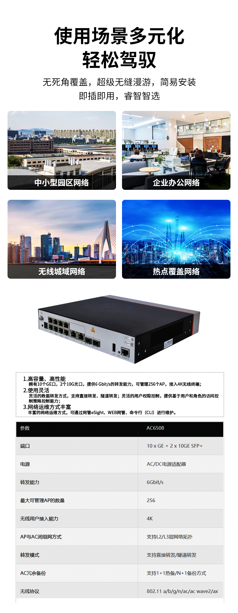 华为 AC6508 无线AC控制器