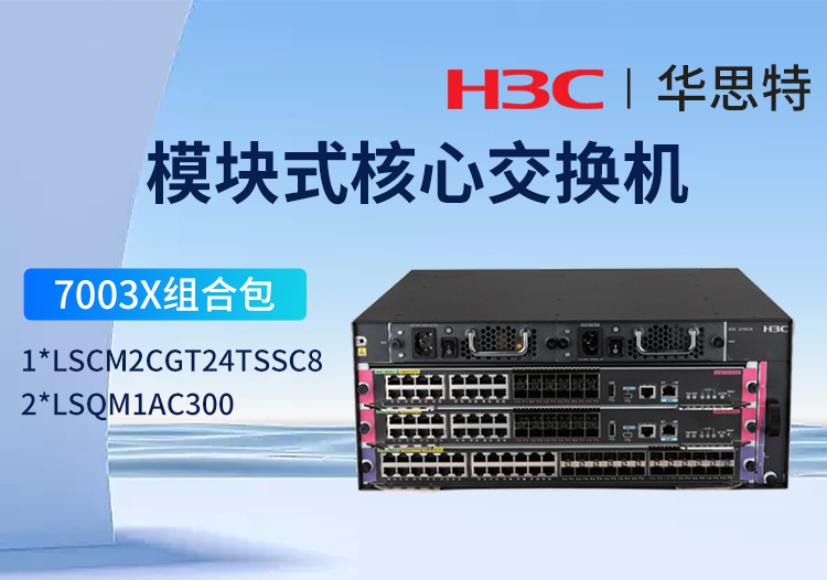 华三H3C S7003X组合包 LS-7003X 框架式核心交换机 24端口千兆电+4端口万兆光 LSCM2CGT24TSSC8