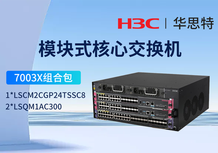 华三H3C S7003X组合包 LS-7003X 框架式核心交换机 24端口千兆SFP光接口+4端口万兆SFP+光接口