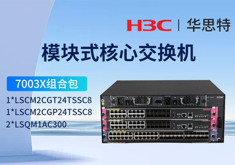 华三H3C S7003X 24千兆光+24千兆电套包 LS-7003X多业务企业级网络核心路由交换机 标准版光电组合套装 双电源