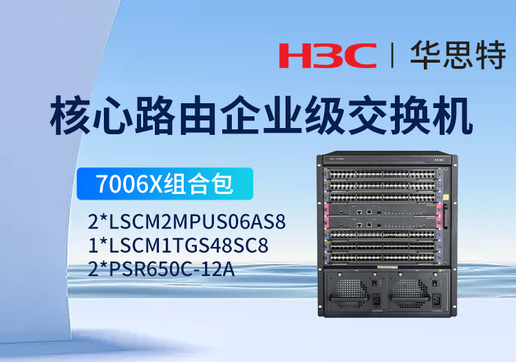华三 S7006X套包 LS-7006X 三层核心交换机 48万兆光模块LSCM1TGS48SC8+双主控交换模块 双电源