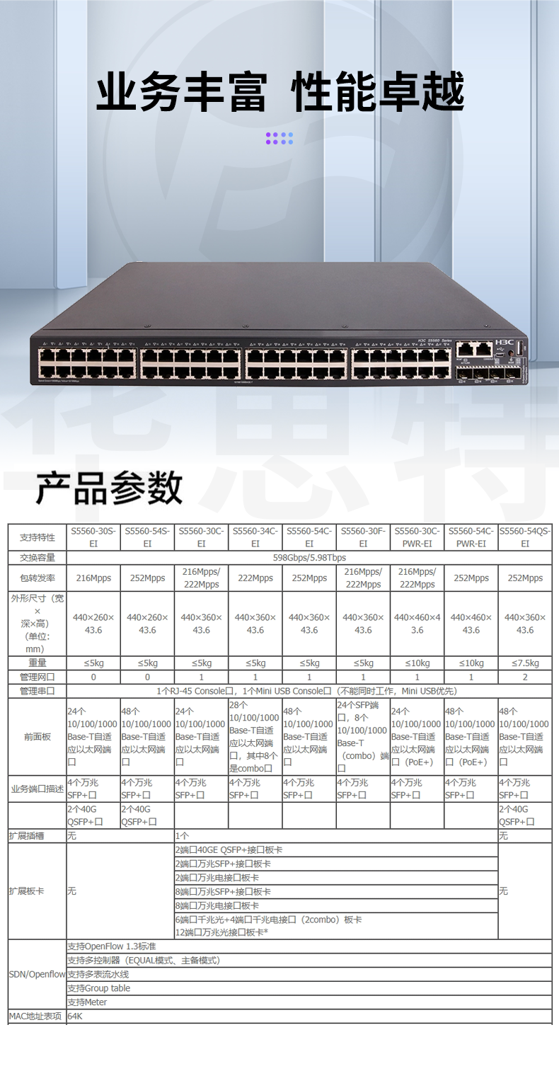 华三 LS-5560-54S-EI 三层交换机