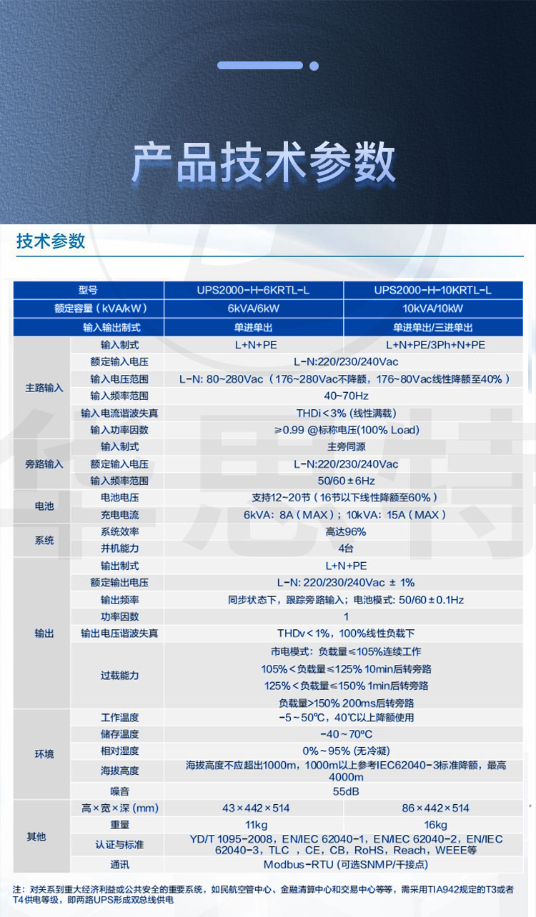 华为UPS不间断电源 UPS2000-H-10KRTL-L